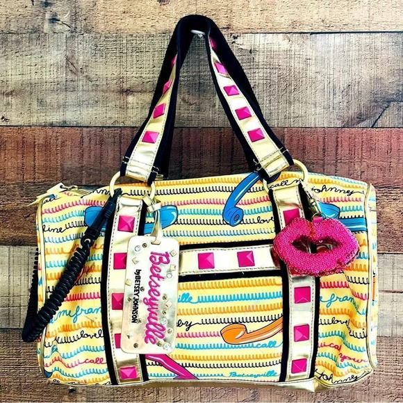 Betseyville by Betsey Johnson Vintage Telephone Call Me Purse With Bag Charms - Picture 1 of 7
